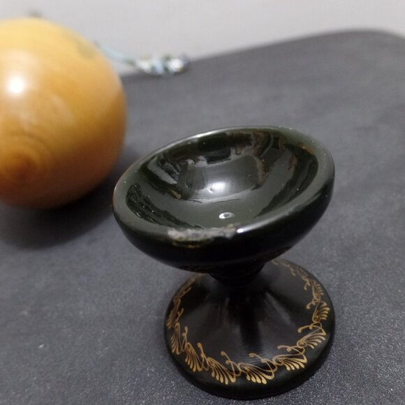 Vintage Russian Hand Painted Wooden Egg w/ Stand - Picture 12 of 13